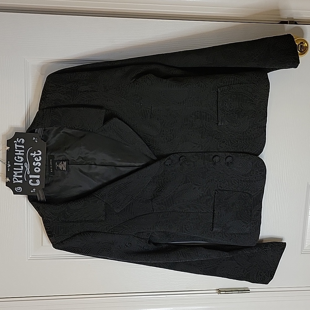 NASH International Blazer 14 Black Textured Tapestry